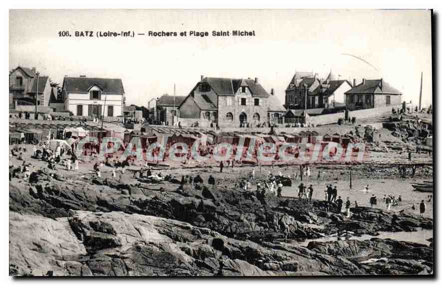 Batz (Loire-Inf.) — Rochers et Plage Saint-Michel — G. Chapeau, éditeur Nantes