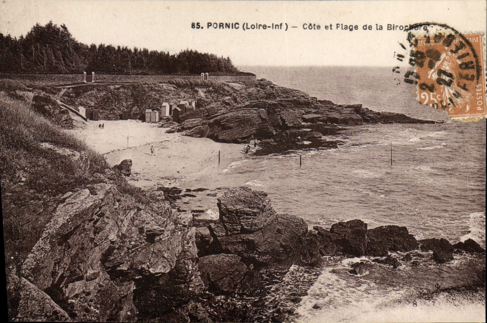 CPA Pornic Loire Inf Cote et Plage de Birochere 
