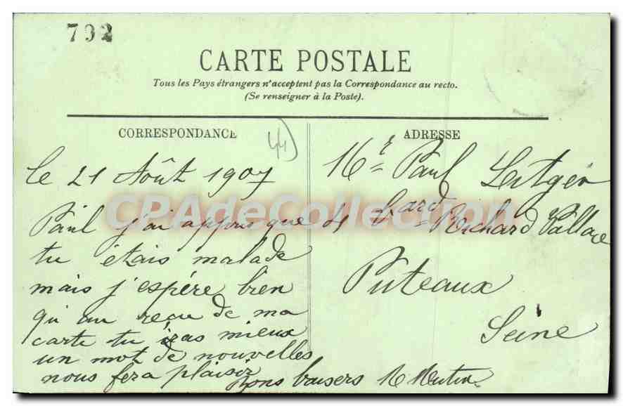 CPA Le Bourg de Batz Effet de Vagues  — Verso