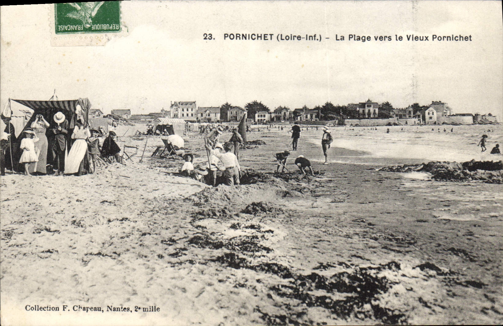 CPA Pornichet Loire Inf La Plage vers le Vieux Pornichet 
