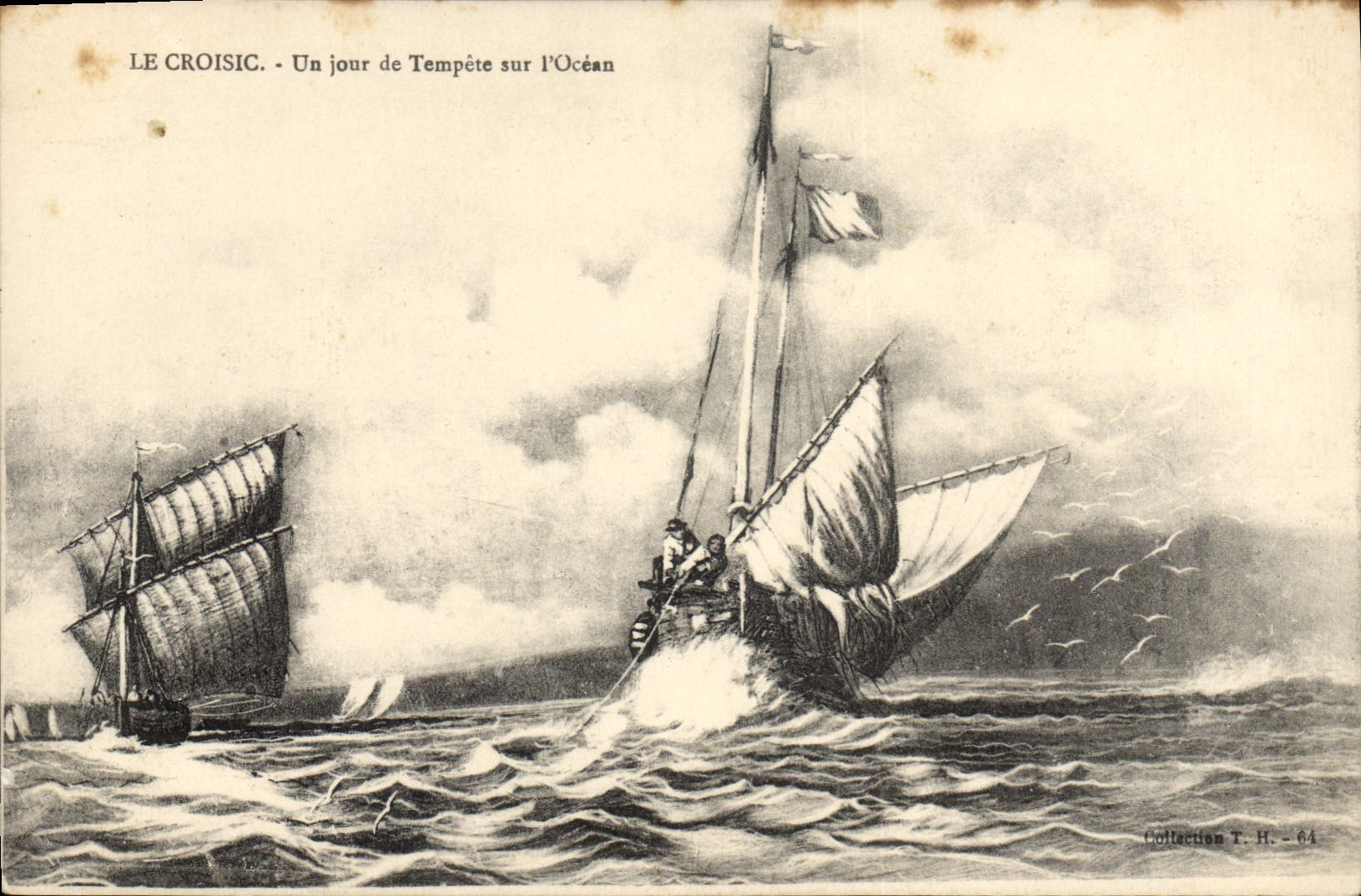 CPA Le Croisic Un jour de Tempete sur l'Ocean 
