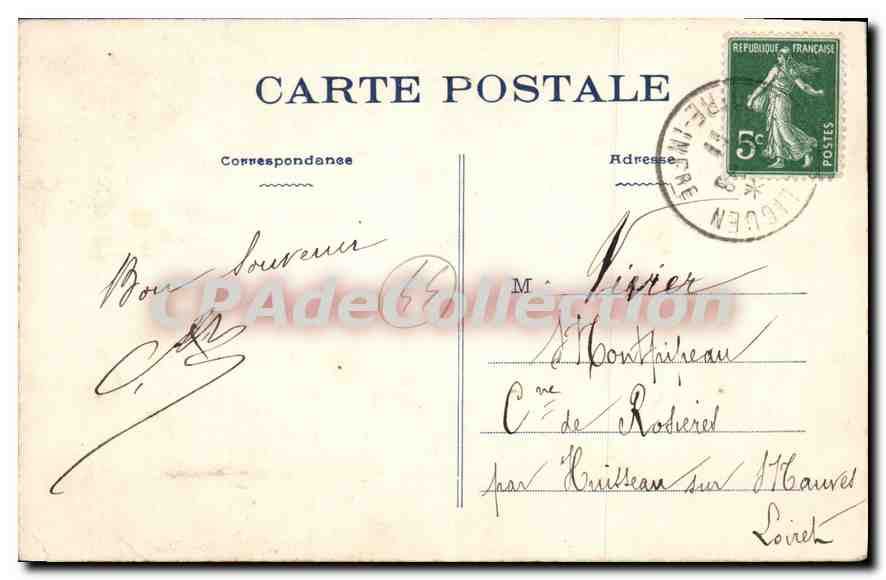 CPA Le Pouliguen L Inf La Grotte des Korrigans à la Pointe de Pen Chateau  — Rückseite