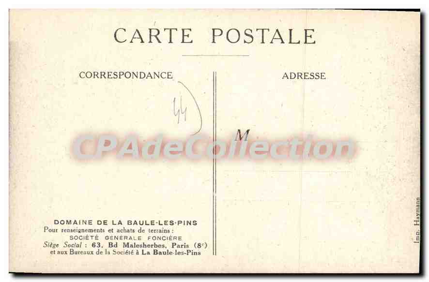 La Baule-les-Pins — Place des Palmiers — Société Générale Foncière — Rückseite