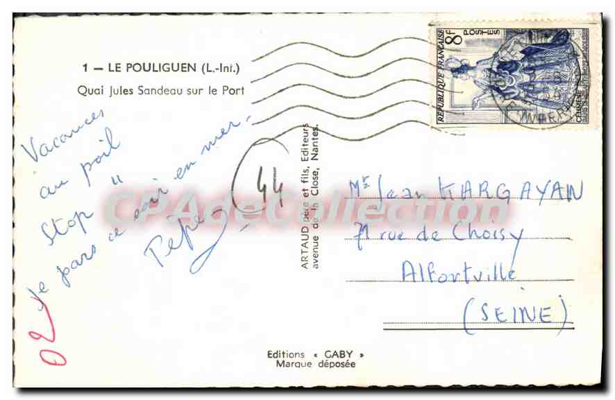 CPA Le Pouliguen L Inf Quai Jules Sandeau sur le Port  — Verso