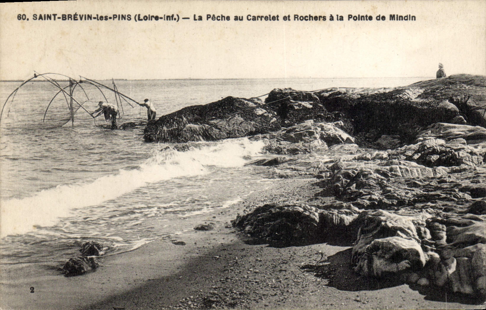CPA Saint Brevin les Pins Loire Inf La Peche au Carrelet et Rochers à la Pointe de Mindin 