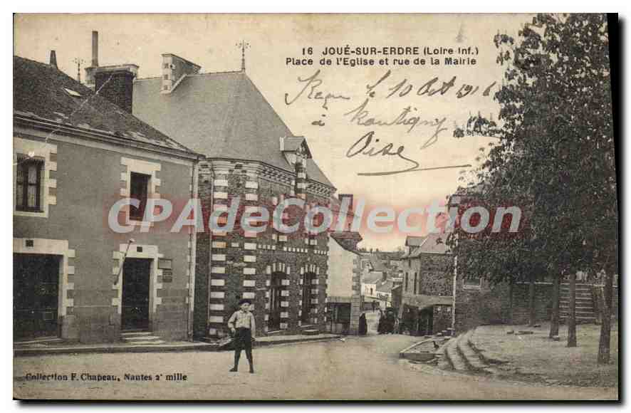 CPA Joue sur Erdre Loire Inf Place de l'Eglise et rue de la Mairie 