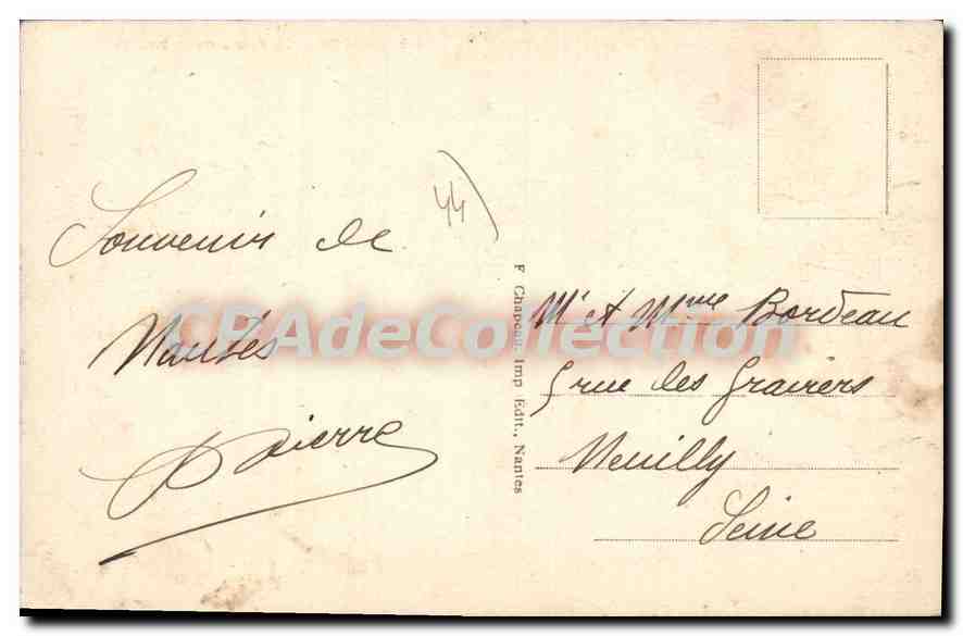 CPA Nantes La Palais de la Bourse  — Verso