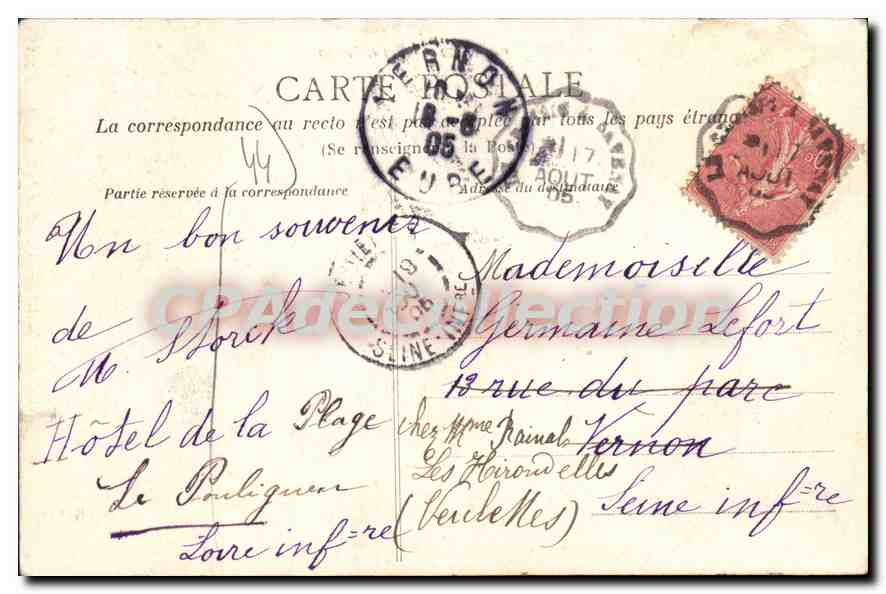 CPA Le Pouliguen L Inf Une allee du Bois  — Verso