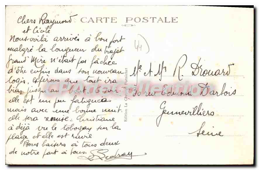 CPA Pornichet les Pins Loire Inf Vue generale de la Plage  — Rückseite