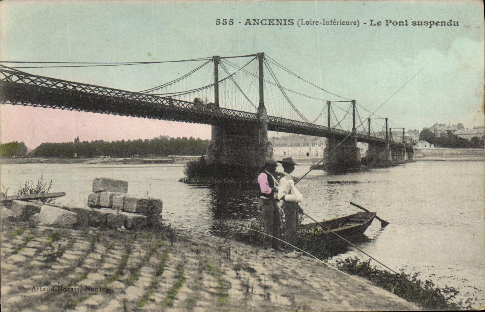 CPA Ancenis Loire Inferieure Le Pont suspendu 