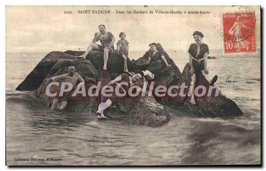 CPA Saint Nazaire Dans les Rochers de Ville es Martin à Maree haute 
