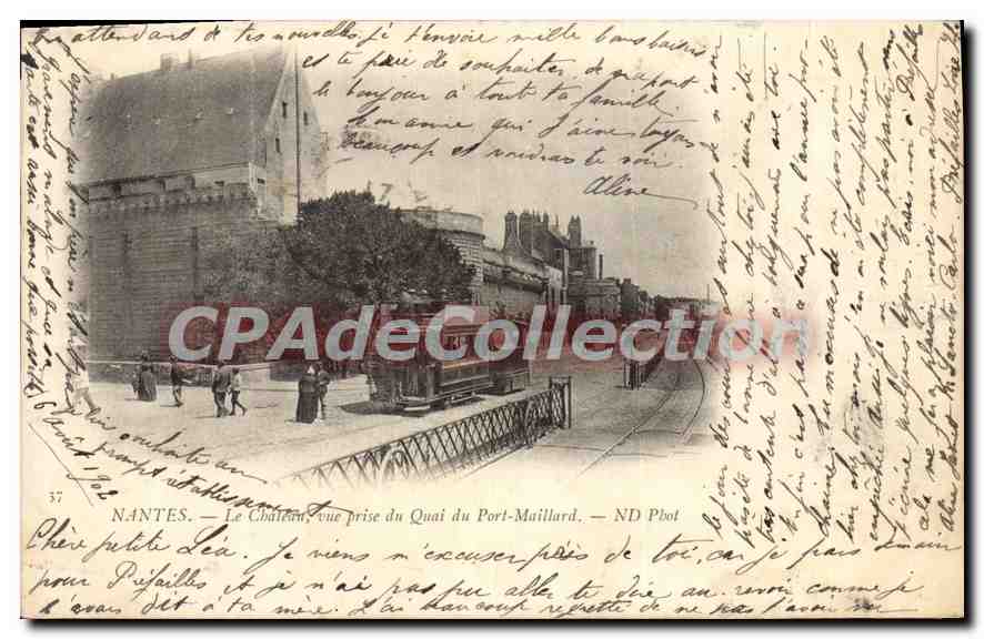 CPA Nantes Le Chateau vue prise du Quai du Port Maillard 