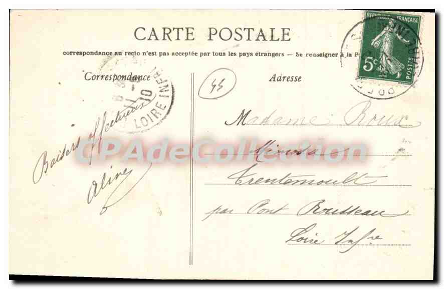 CPA Prefailles L Inf Les chalets Les Brisants Roche Moyne Roche Creuse Les Algues  — Rückseite