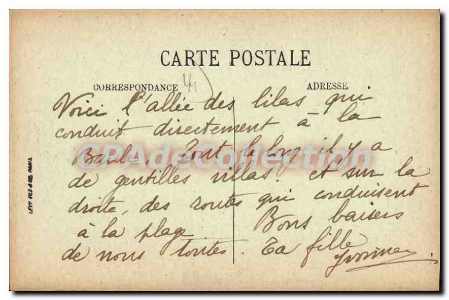 CPA Le Pouliguen Allee des Lilas  — Verso