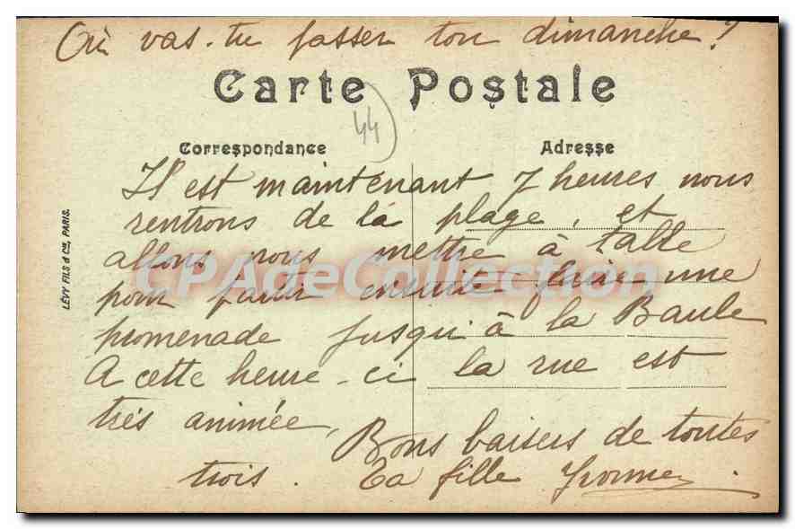 Le Bourg-de-Batz — La Plage — LL — Verso