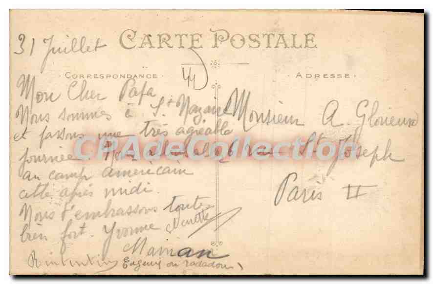 CPA Saint Nazaire Le Pont tournant et la Caserne des Douanes  — Verso