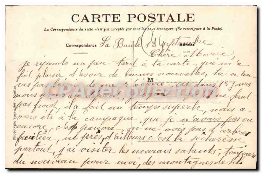 CPA La Baule multivues — Verso