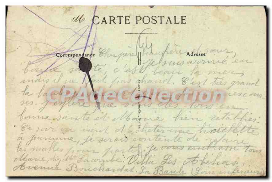 CPA Cote d'Amour La Baule Loire Inf Avenue de la Gare place de la chapelle — Rückseite