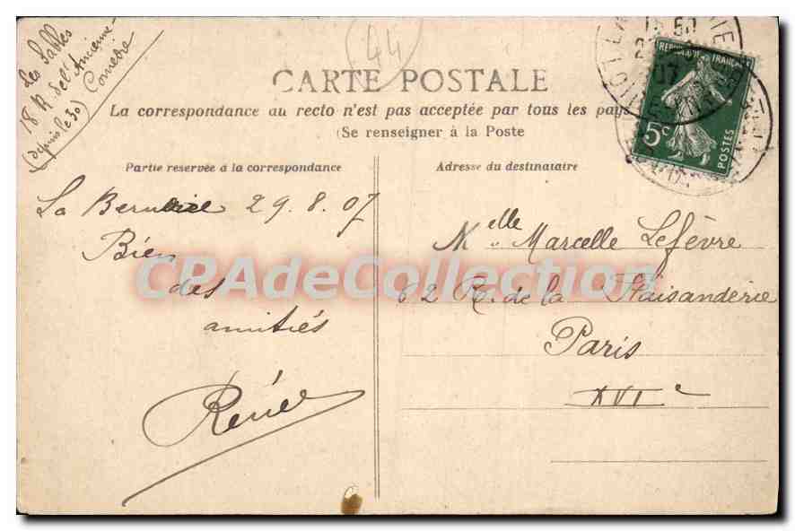 CPA La Bernerie Loire Inf Plage Sainte Anne à maree basse  — Rückseite