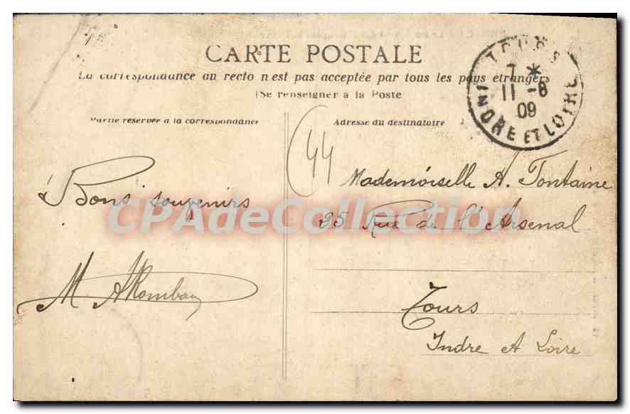 CPA Nantes Le Monument des Morts pour la Patrie  — Verso