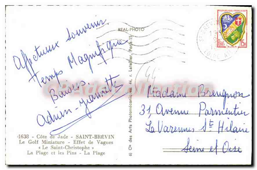 CPA Cote de Jade Saint Brevin Le Golf Miniature Effet de Vagues Le Saint Christophe La Plage et les — Verso