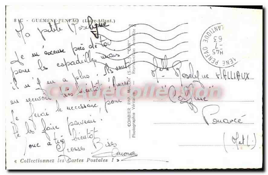 CPA Guemene Penfao Loire Atlant  — Rückseite