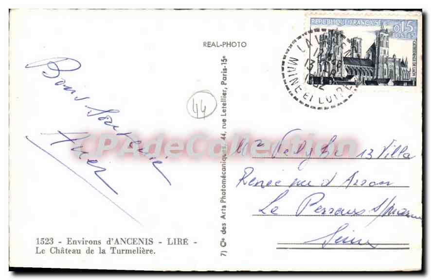 CPA Environs d'Ancenis Lire Le Chateau de la Turmeliere  — Rückseite