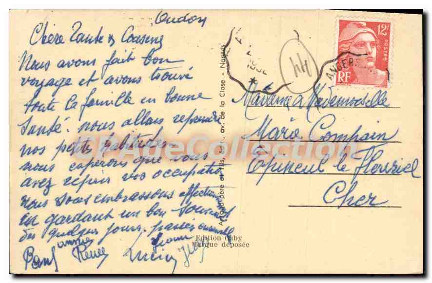 CPA Oudon Loire Inf Le Havre et le Donjon octogonal  — Rückseite