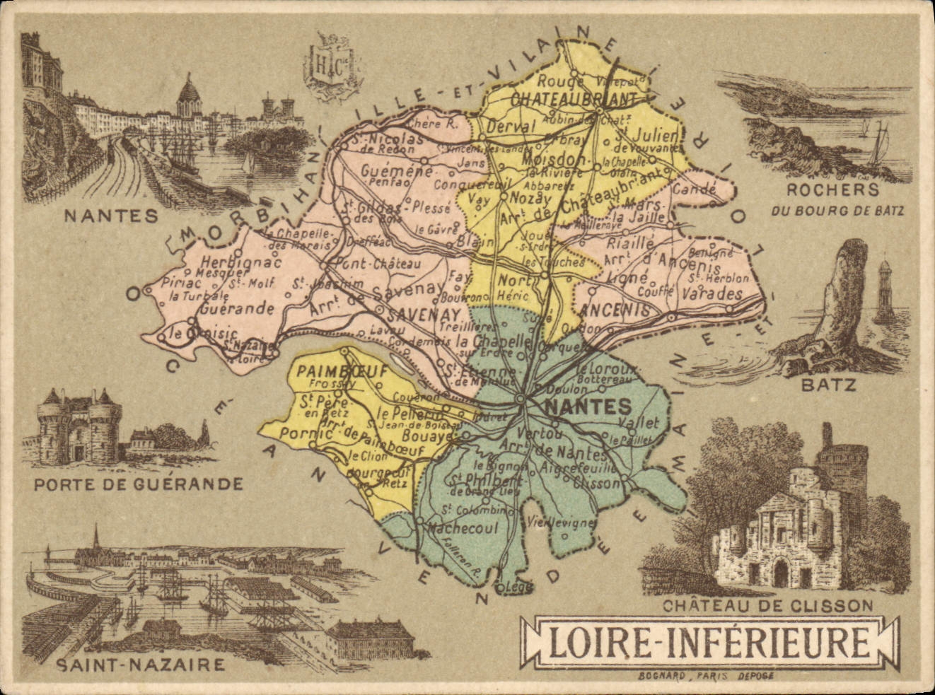 CPA Departement de la Loire Inferieure Chateau de Clisson Batz Rochers Nantes Porte de Guerande Sain