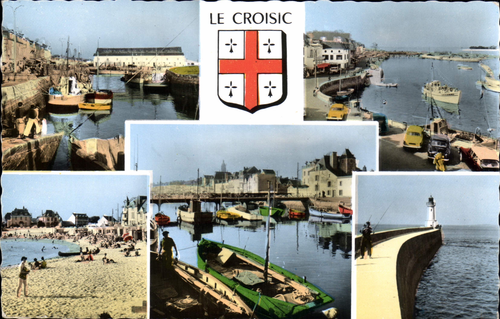 CPA Le Croisic Le Port La Poissonnerie Le Port La Plage La Jetee 