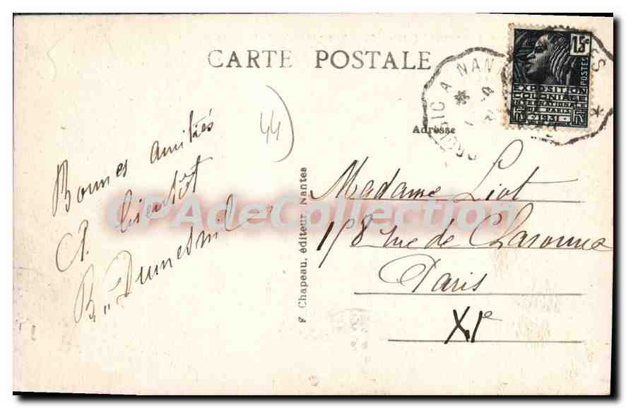 CPA Pornichet Loire Inf Vue generale de la Plage  — Rückseite