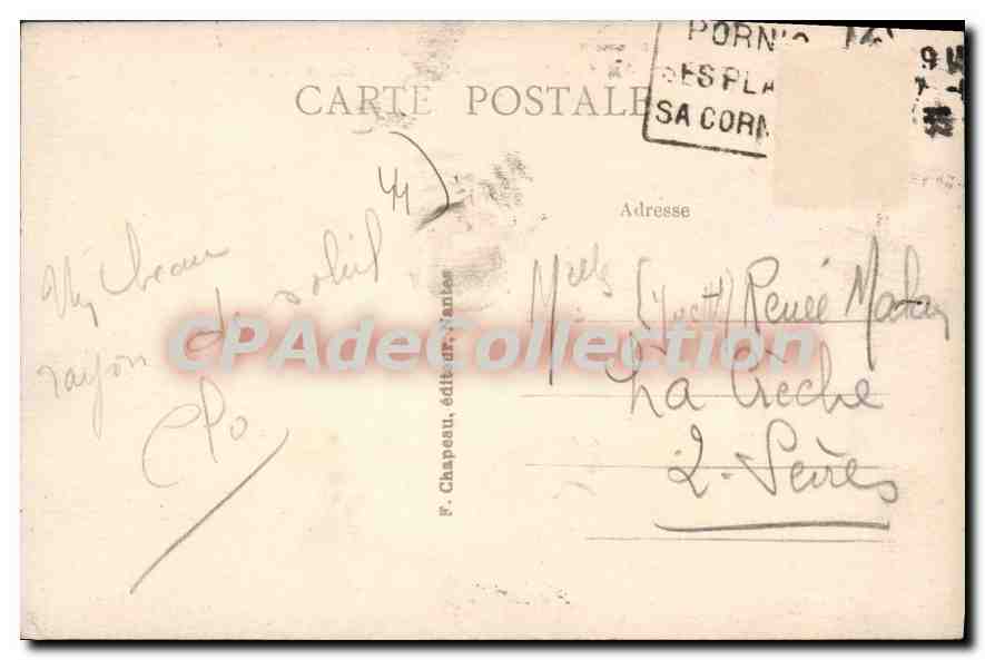 CPA Pornic Loire Inf Cote et Plage de Gourmalon vers la Birochere  — Rückseite
