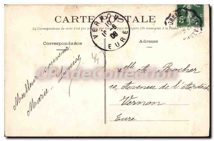CPA Pornic L Inf La Plage de la Noveillard  — Rückseite