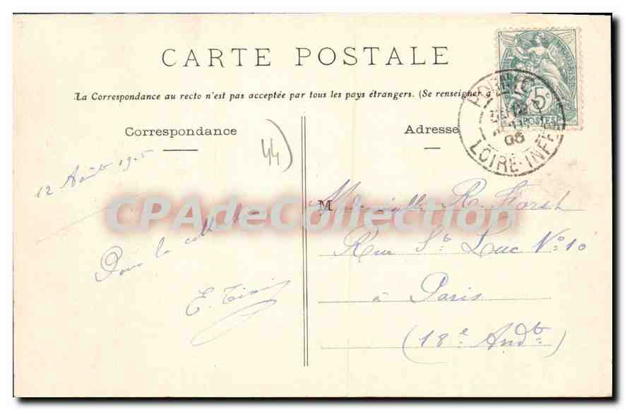 CPA Pornic L I La Plage de La Birochere  — Rückseite