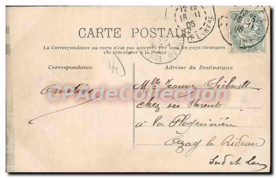 CPA Nantes l'Hotel de Ville  — Verso