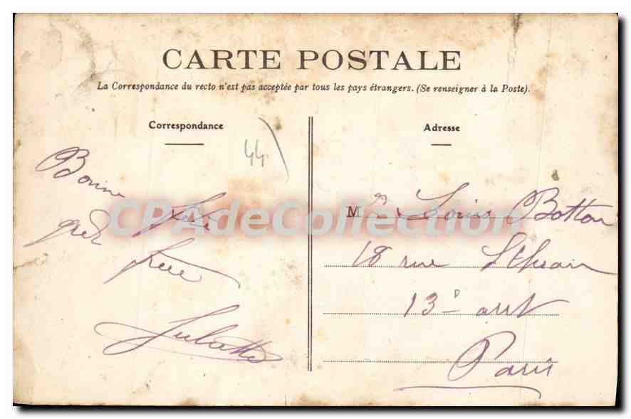 CPA Le Pouliguen la Baule grand hotel de la plage dit hotel Mauspha — Rückseite