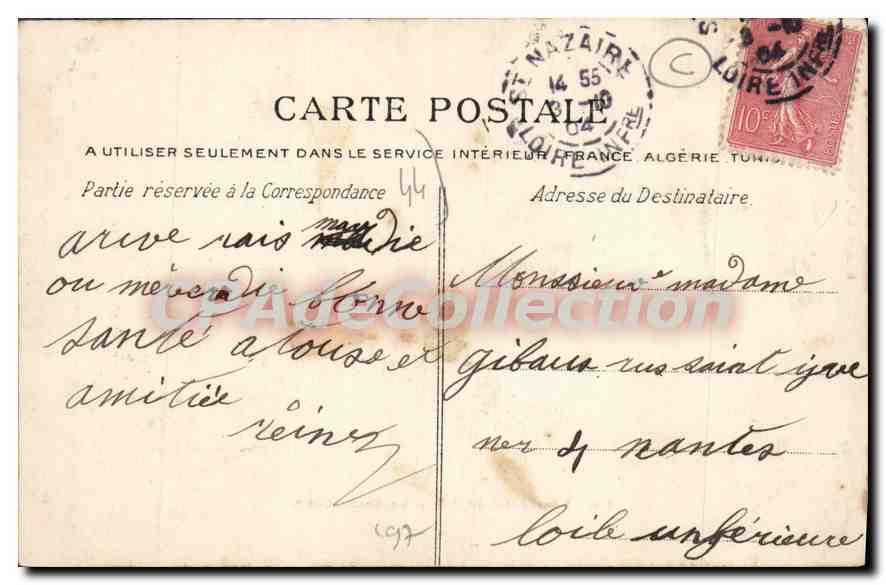CPA Saint Nazaire la grand casino  — Verso