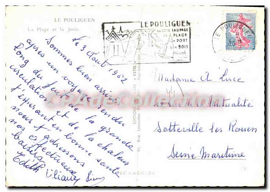 Le Pouliguen — La Plage et la Jetée — Édition de Luxe — Verso