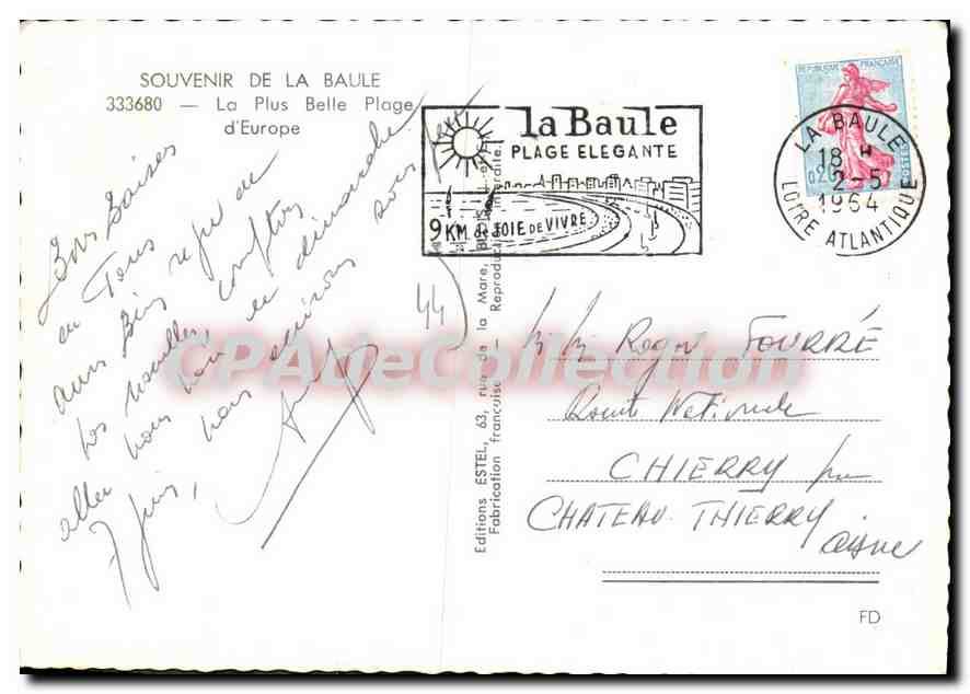 CPSM Souvenir de la Baule la plus Belle Plage d'Europe golf remblai casino régates palmiers — Rückseite