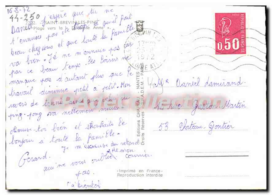 CPSM Saint Brevin les Pins plage vers la Duchesse Anne  — Back