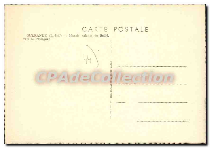 CPSM Guerande l Inf Marais salants de Saille vers le Pouliguen  — Rückseite