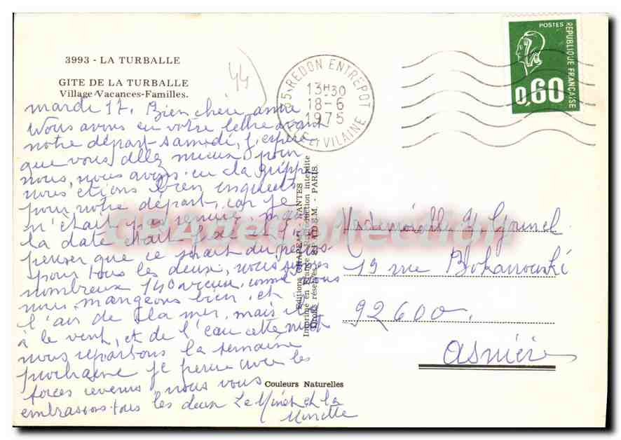 CPSM Gite de la Turballe village Vacances familles  — Back