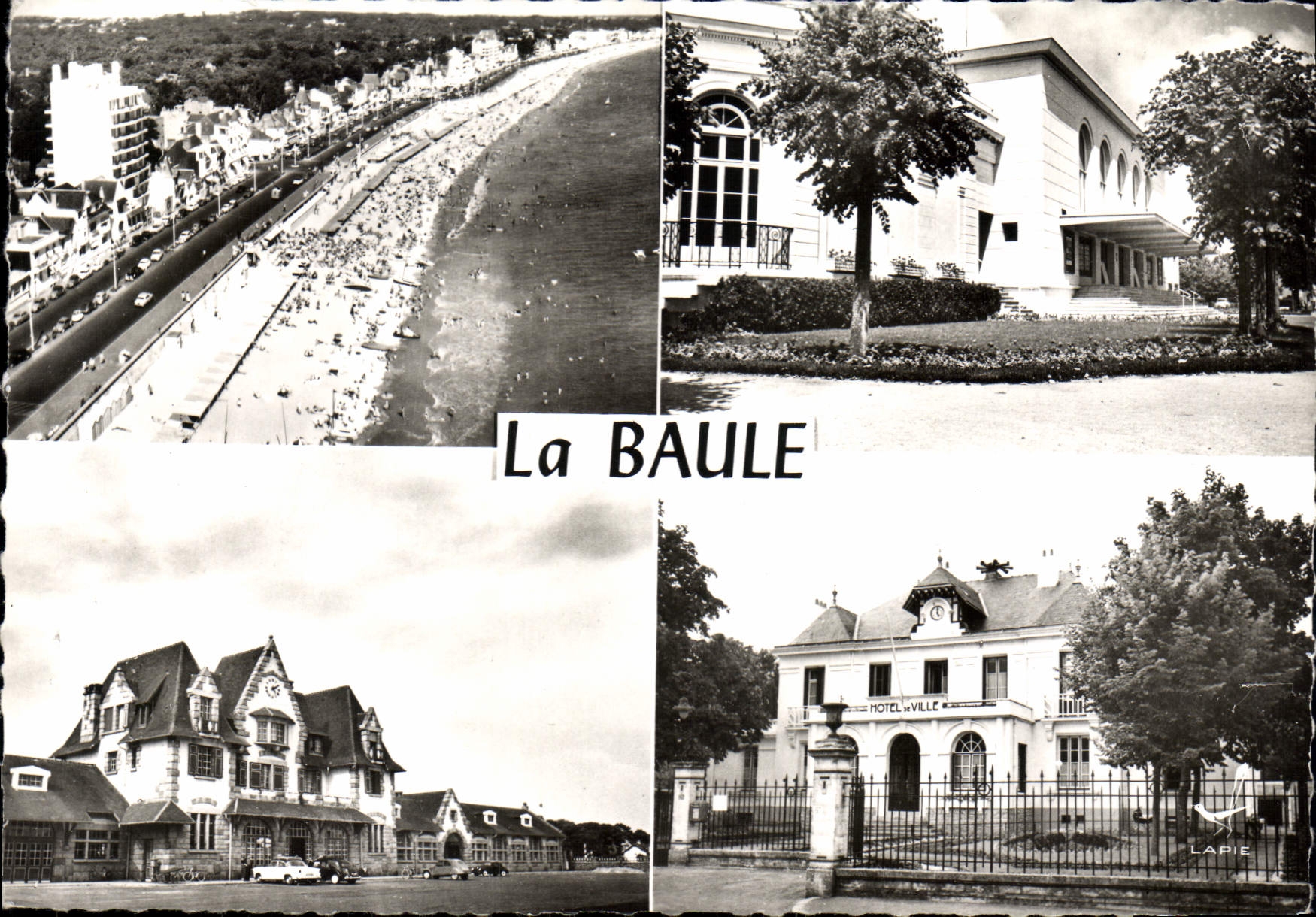 CPSM La Baule Loire Atlantique plage hotel de ville multivues