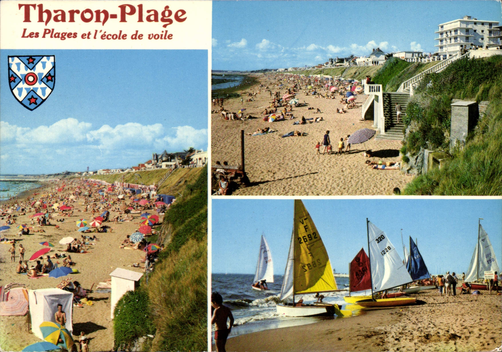 CPSM Tharon plage St Michel Chef Chef les plages et l'ecole de Voile 