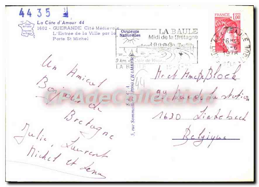 CPSM La Cote d'Amour Guerande cite Medievale l'entree de la ville par la porte St Michel  — Rückseite