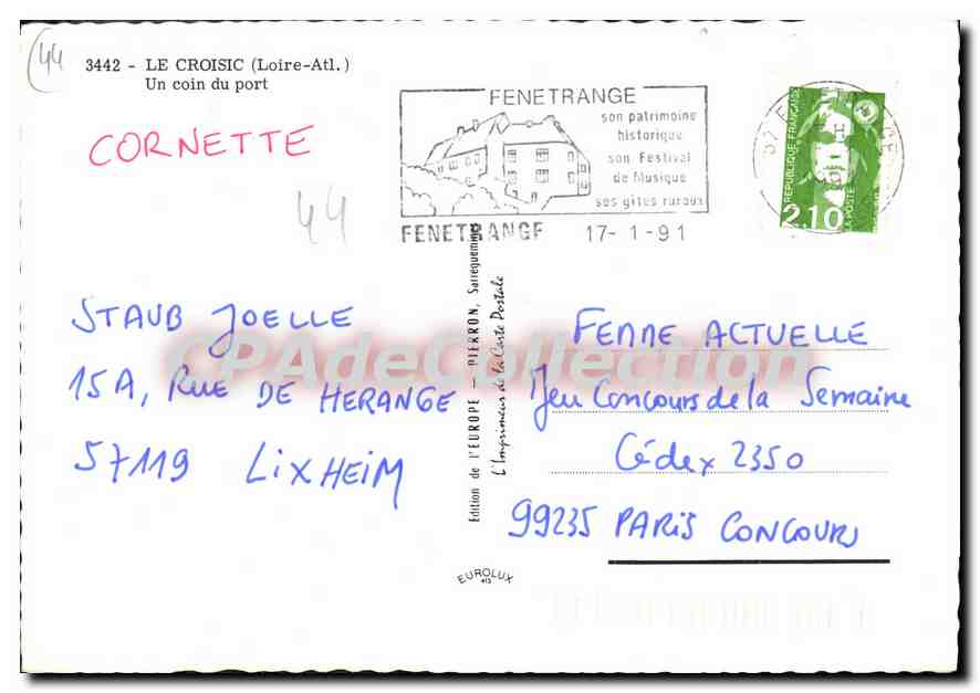 CPSM Le Croisic Loire Atl un coin du port  — Rückseite