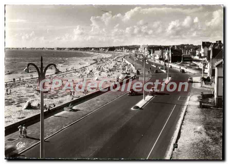 CPSM Pornichet la plage et le Remblai vers la Baule 