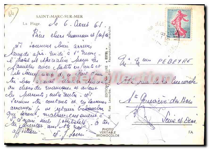 CPSM Saint Marc sur Mer la plage  — Rückseite