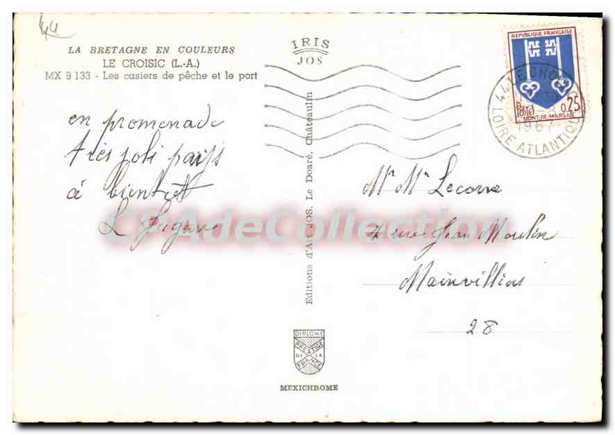 CPSM Le Croisic L A les Casiers de peche et le port  — Rückseite