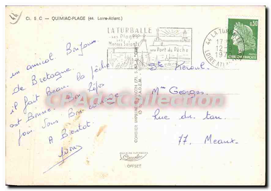 CPSM Quimiac Plage Loire Atlant  — Rückseite